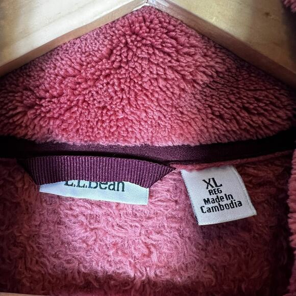 L.L.Bean Hi-Pile Soft Fleece Full Zip Jacket Womens XL Pink Gorpcore Outdoorsy - Picture 6 of 7